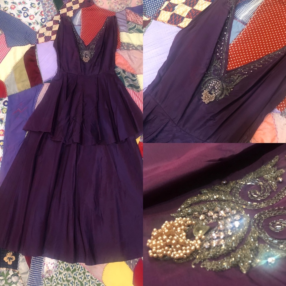 Vintage 1940’s Purple Taffeta Dress